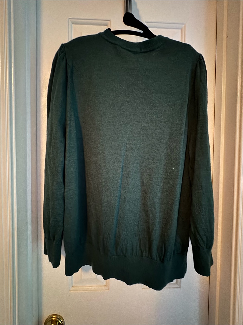Boden Forest Green Crewneck Sweater with Puff Shoulders - Picture 3 of 3